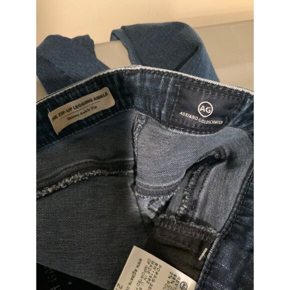 Adriano Goldschmied Dark Wash Blue Zip-Up Legging Ankle Skinny Jeans, Size 27 - Picture 7 of 7